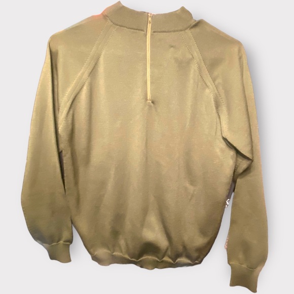 Vintage Full-Fashionable by Sears Heavy ribbed olive turtleneck with back zip - Picture 4 of 5